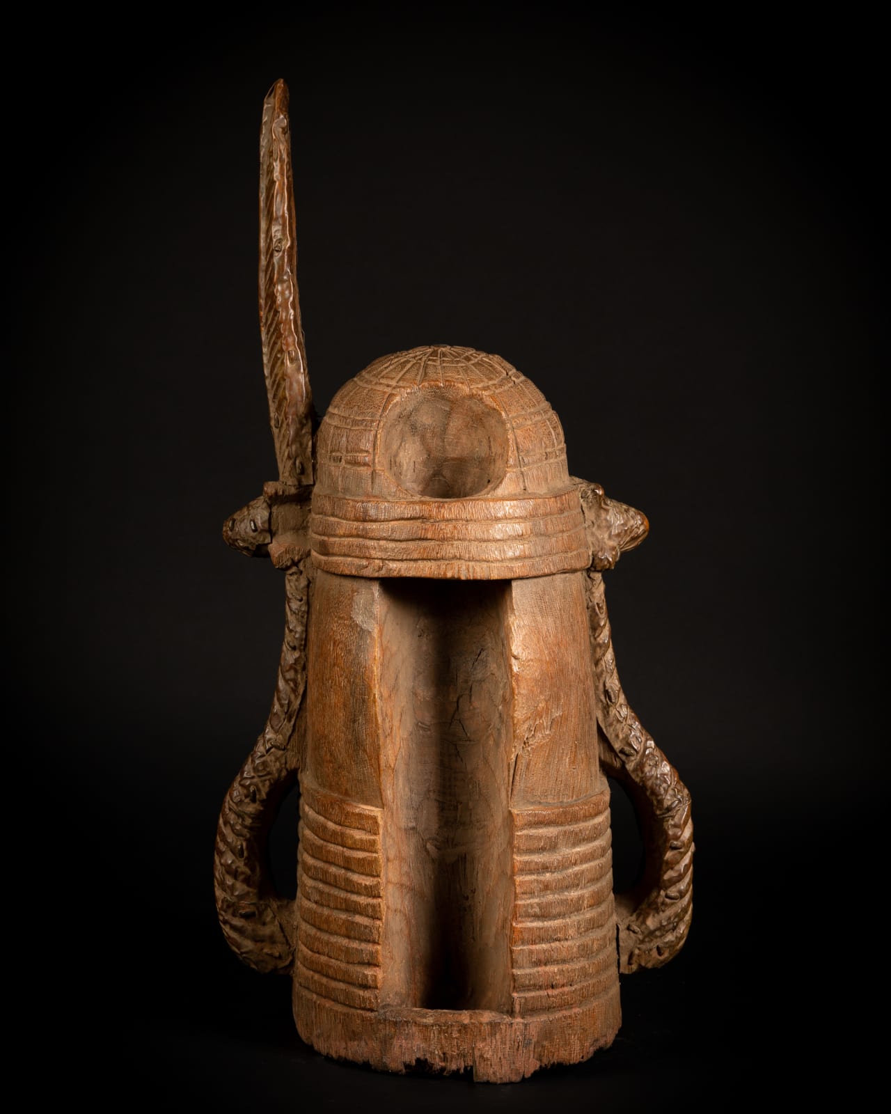 Benin Wooden Head , 19th - 20th century