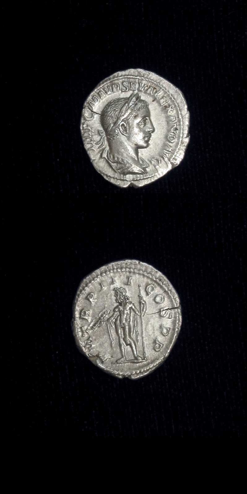 Silver Denarius of Emperor Severus Alexander, 222 CE - 228 CE