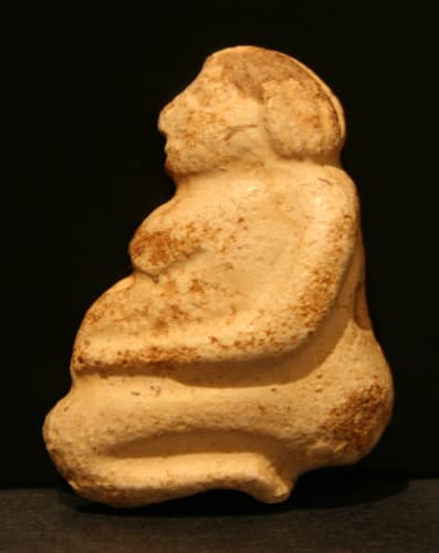 Sumerian Calcite Amulet of a Seated Deity, 3600 BCE - 2300 BCE