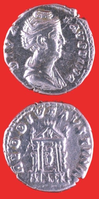 Silver Denarius of Empress Faustina Senior Issued Posthumously, 141 CE - 161 CE