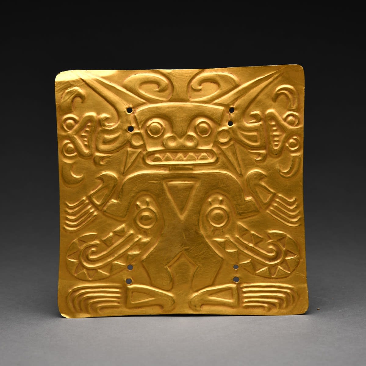 Gold Pectoral Plaque of a Shaman Wearing a Saurian Costume, 8th Century CE - 12th Century CE