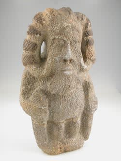 Kissi Stone Pombo Sculpture of a Horned Man, 16th Century CE - 20th Century CE