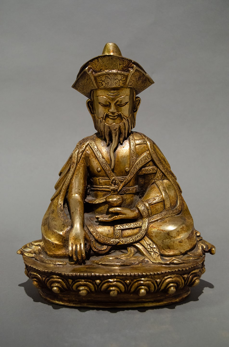 Seated Tibetan Lama with Long-Life Vase, 1800 BCE - 1900 CE