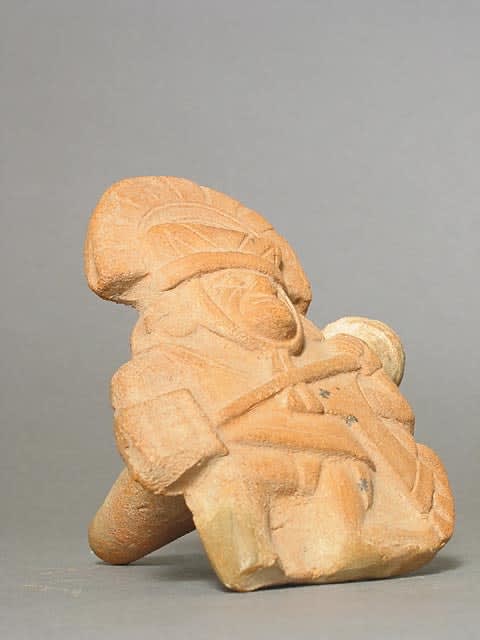 Moche Molded Whistle Depicting a Warrior, 500 CE - 700 CE
