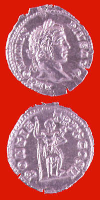 Silver Denarius of Emperor Caracalla, 200 CE - 210 CE