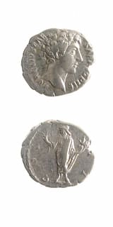 Silver Denarius of Marcus Aurelius Struck While Caesar, 139 CE - 161 CE