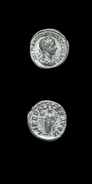 Silver Denarius of Emperor Elagabalus, 220 CE - 222 CE