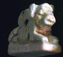 New Kingdom Faience Amulet of a Recumbent Lion, 1600 BCE - 1100 BCE