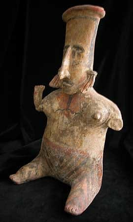 San Juanito Style Jalisco Terracotta Sculpture of a Seated Woman, 300 BCE - 300 CE