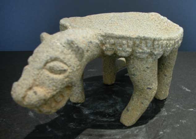 Atlantic Watershed Basalt Metate in the Form of a Jaguar, 100 CE - 500 CE