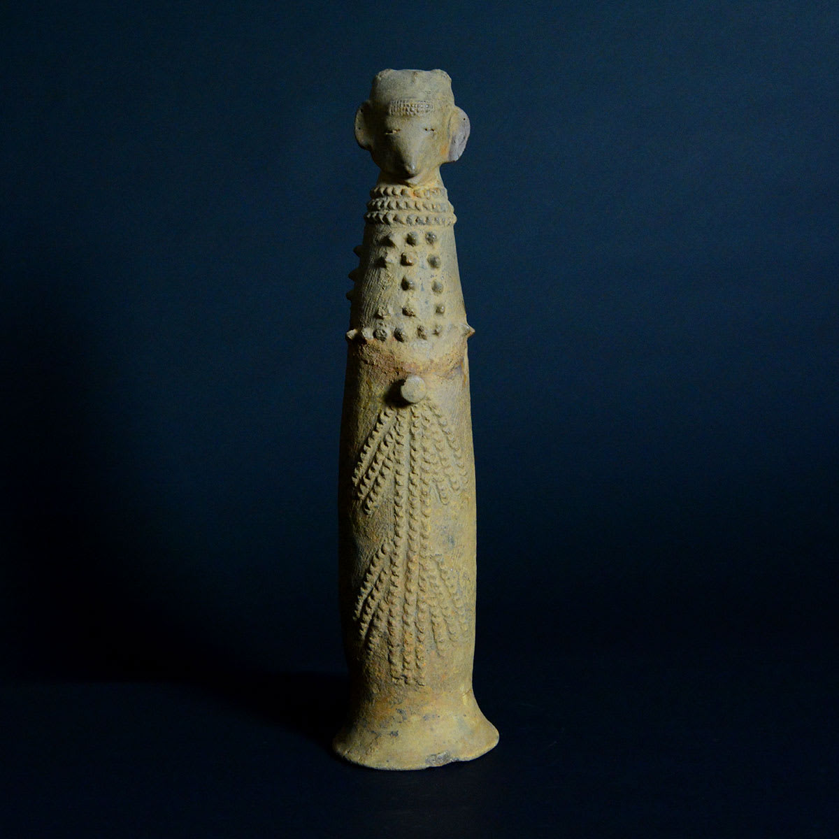 Bura Terracotta Phallic Vessel Topped by a Head, 3rd Century CE - 11th Century CE