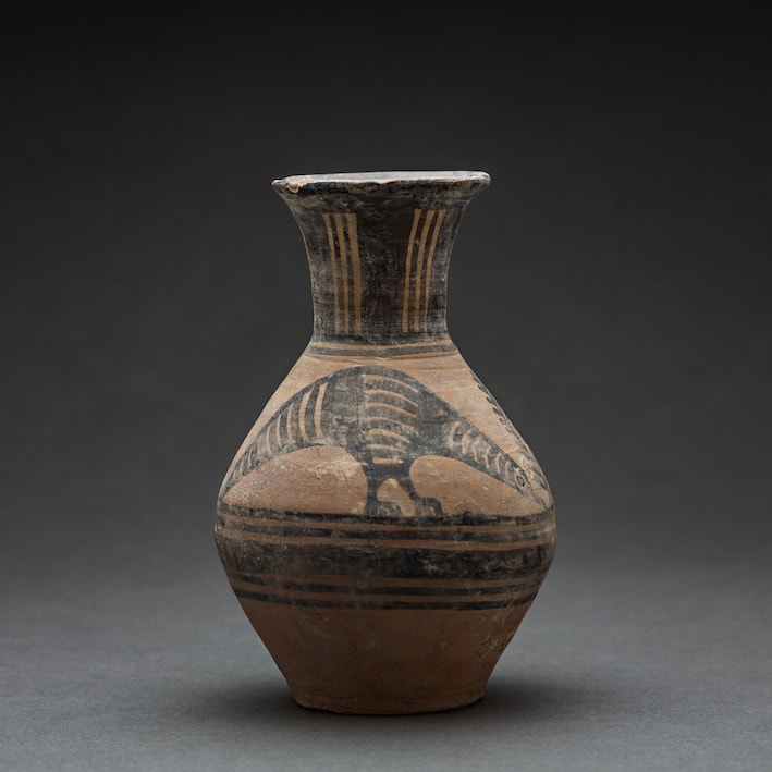 Indus Valley Terracotta Vase with Painted Zoomorphic Decoration// published 8226, 3000 BCE - 2000 BCE