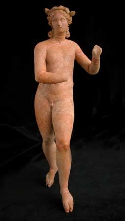 Greek Terracotta Lyre Player, 225 BCE - 175 CE