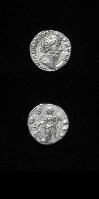Silver Denarius of Emperor Marcus Aurelius, 161 CE - 180 CE