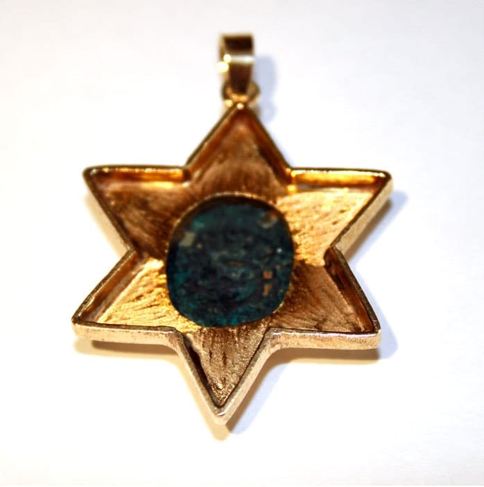 Gold Pendant Featuring a Bronze Coin of King Herod, 37 BCE - 4 BCE