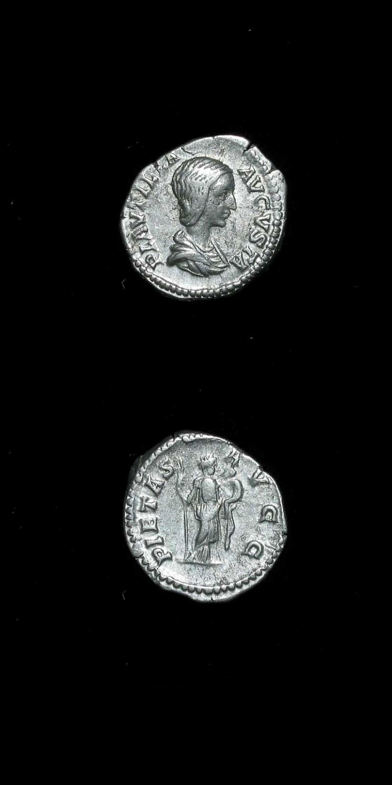 Silver Denarius of Empress Plautilla, 202 CE - 205 CE