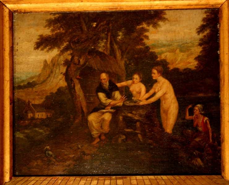 Triptych Depicting Lot and his Daughters, 19th Century CE