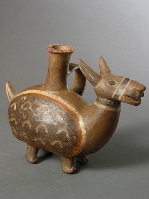 Moche Male Llama Effigy Vessel, 200 CE - 400 CE
