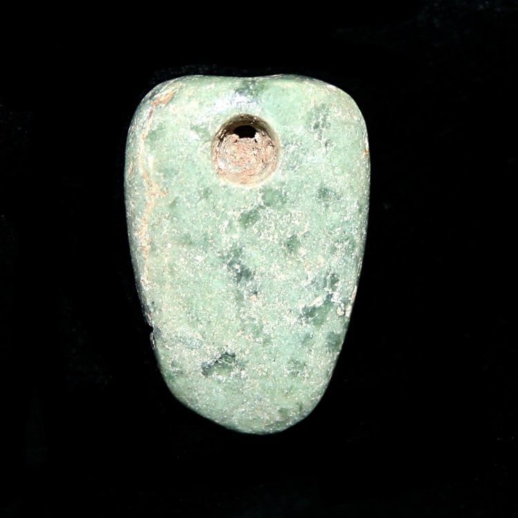 Mezcala Green Stone Head Amulet, 300 BCE - 300 CE