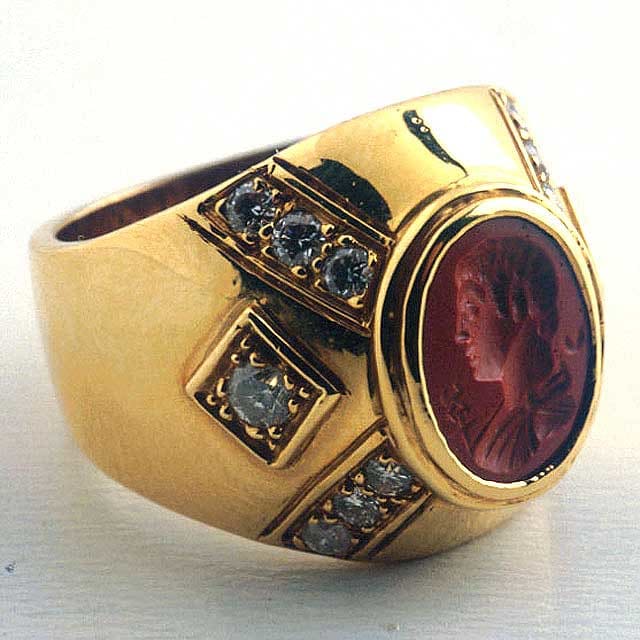 Roman Red Jasper Intaglio Depicting God Mercury., 100 CE - 300 CE