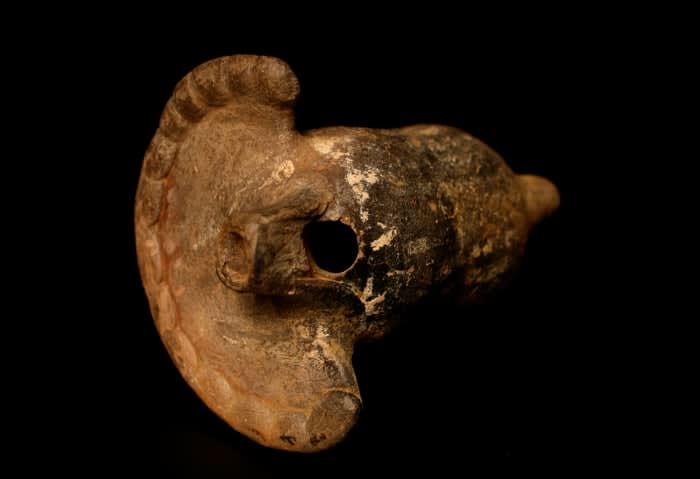 Colima Vegetable Shaped Whistle, 300 BCE - 300 CE