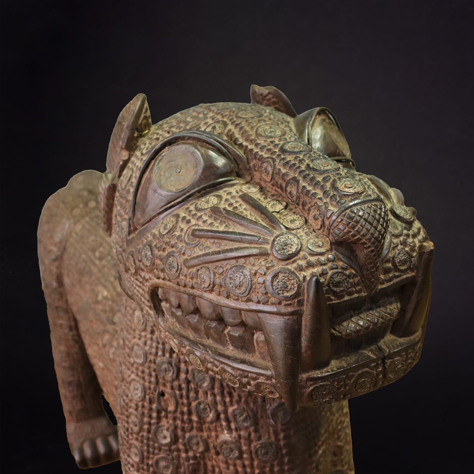 Pair of Benin Royal Leopards, Eighteenth to Nineteenth Century AD