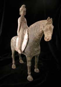 Tang Horse with Removable Saddle and Female Rider, 618 CE - 906 CE
