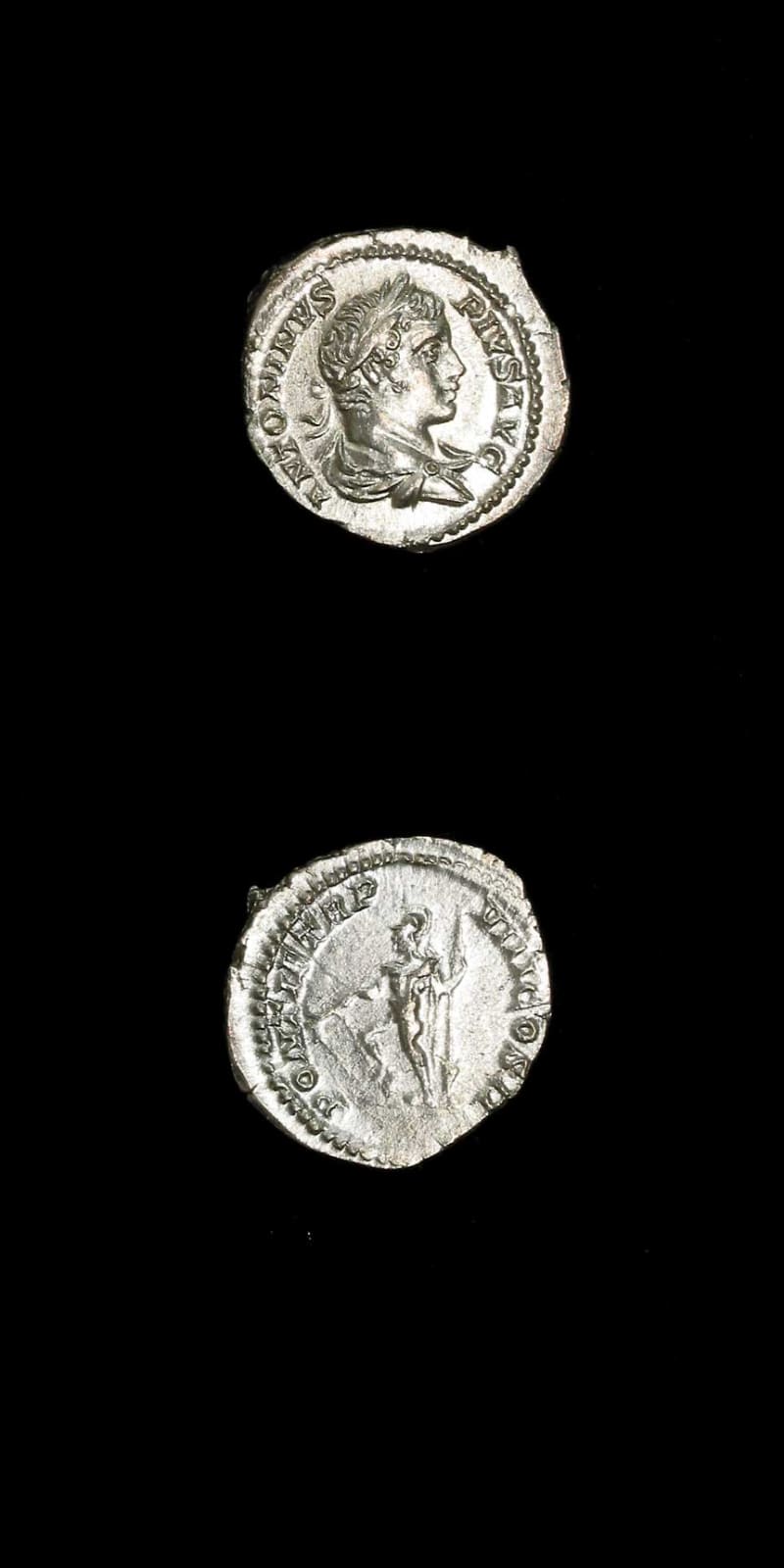 Silver Denarius of Emperor Caracalla, 200 CE - 210 CE
