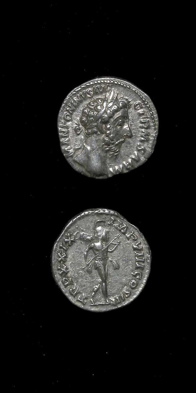 Silver Denarius of Emperor Marcus Aurelius, 161 CE - 180 CE
