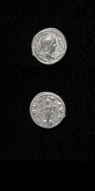 Silver Denarius of Emperor Caracalla, 210 CE - 213 CE