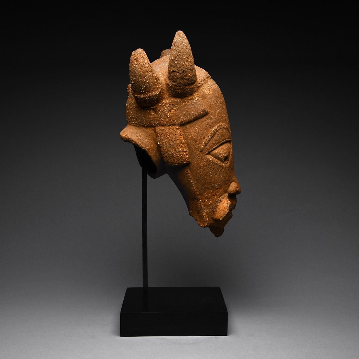 Nok Terracotta Horned Head 500 BCE 500 CE Barakat Gallery