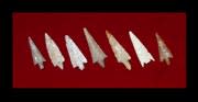 Set of Seven Neolithic Flint Arrowheads, 6000 BCE - 4000 BCE