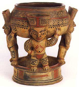 Vessel With Anthropomorphic Supports, 500 CE - 800 CE