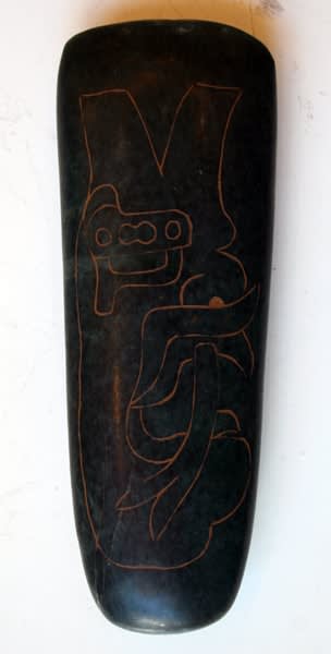 Olmec Jade Engraved Celt, 1200 BCE - 500 BCE