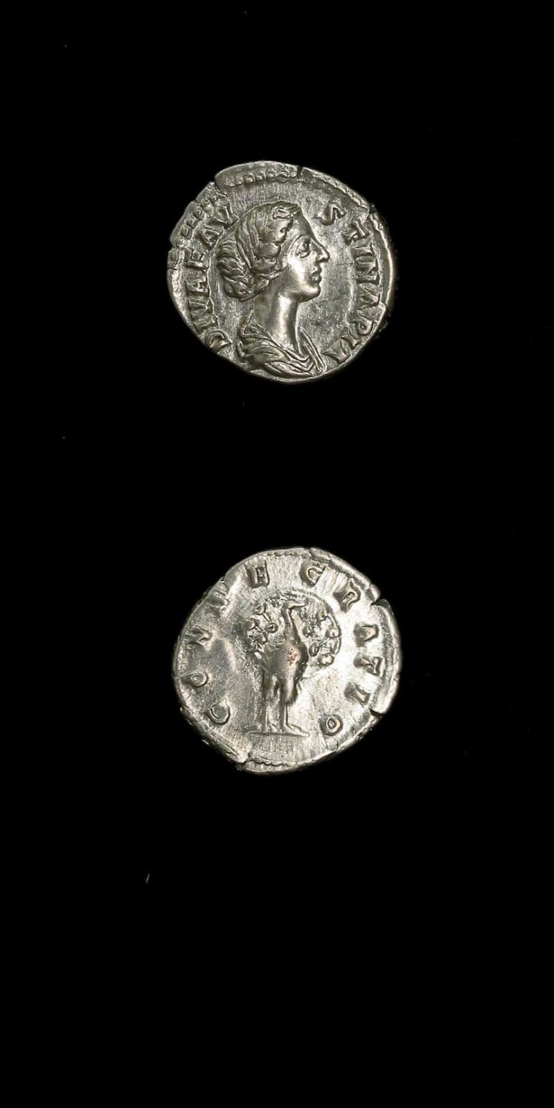 Silver Denarius of Empress Faustina Junior Issues Posthumously, 176 CE - 180 CE