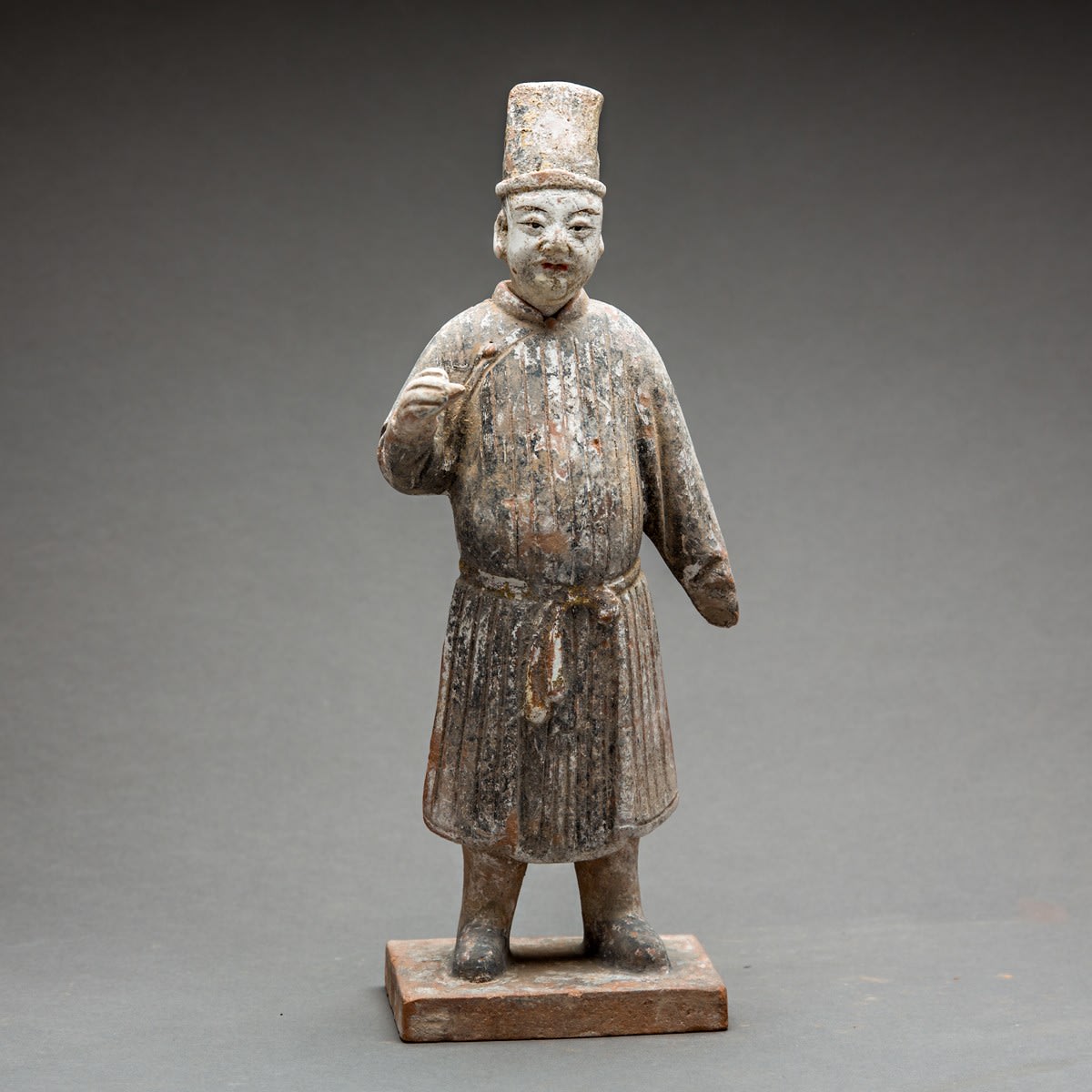 Ming Painted Terracotta Set Consisting of Five Figures and Four Horse and Riders, 1368 CE - 1644 CE