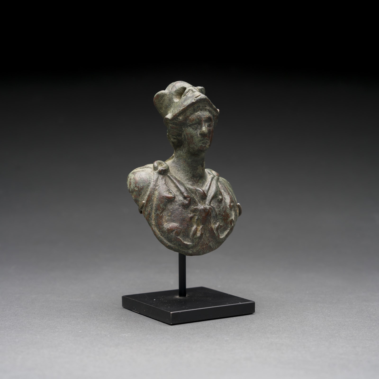 Roman Bronze Weight in the Form of a Bust of Minerva, 100 CE - 300 CE