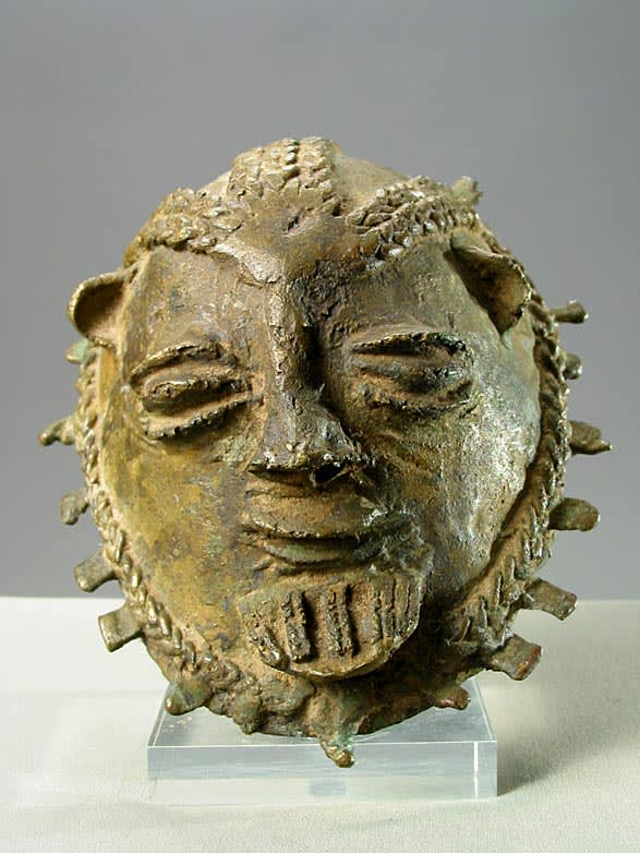 Baule Bronze Mask Pendant, 18th Century CE - 19th Century CE