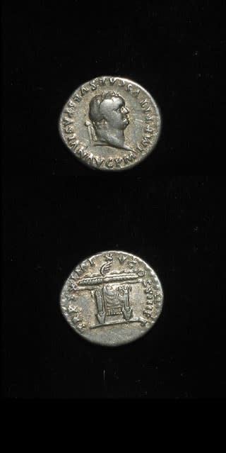 Silver Denarius of Emperor Titus, 79 CE - 81 CE
