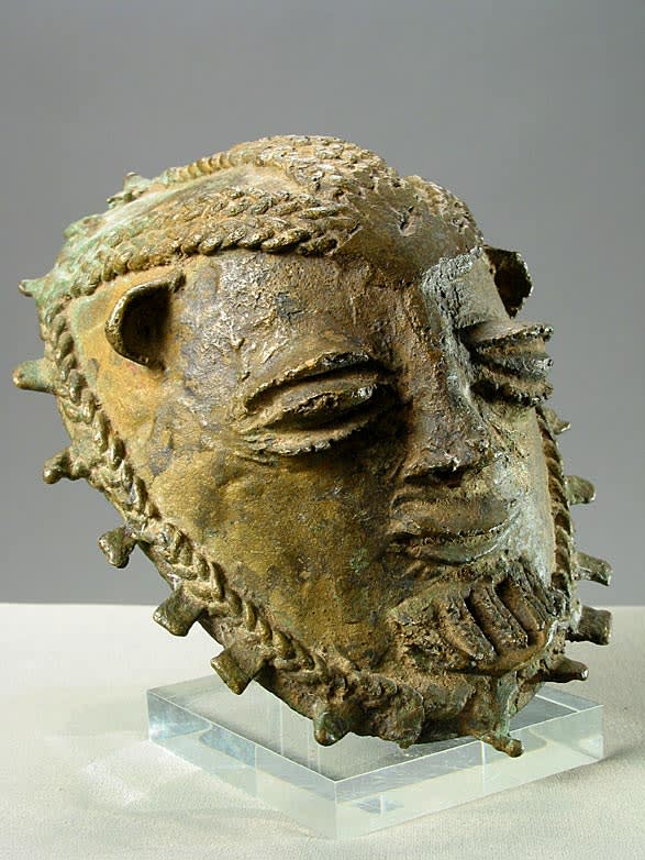 Baule Bronze Mask Pendant, 18th Century CE - 19th Century CE