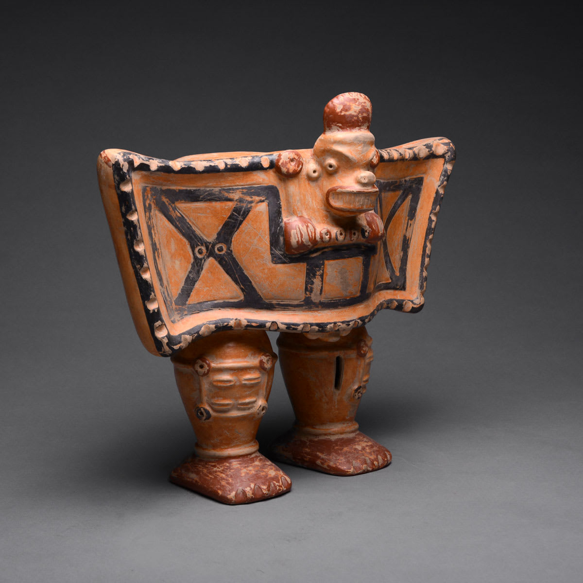 Galo Polychrome Zoomorphic Vessel, 500 CE - 1000 CE
