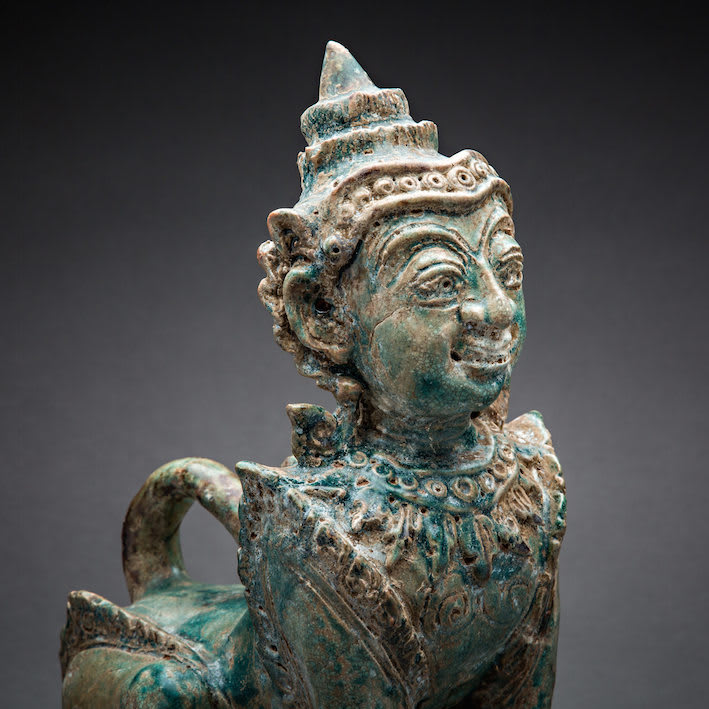 Khmer Glazed Terracotta Sphinx, 1200 CE - 1400 CE