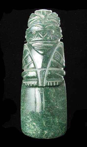 Central Pacific Jade Figure-Celt Pendant, 100 CE - 500 CE