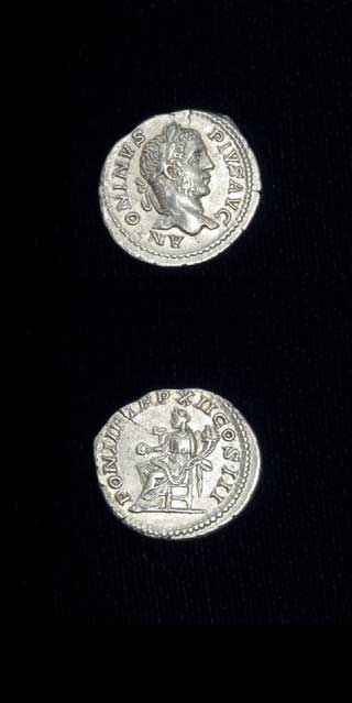 Silver Denarius of Emperor Caracalla, 200 CE - 210 CE