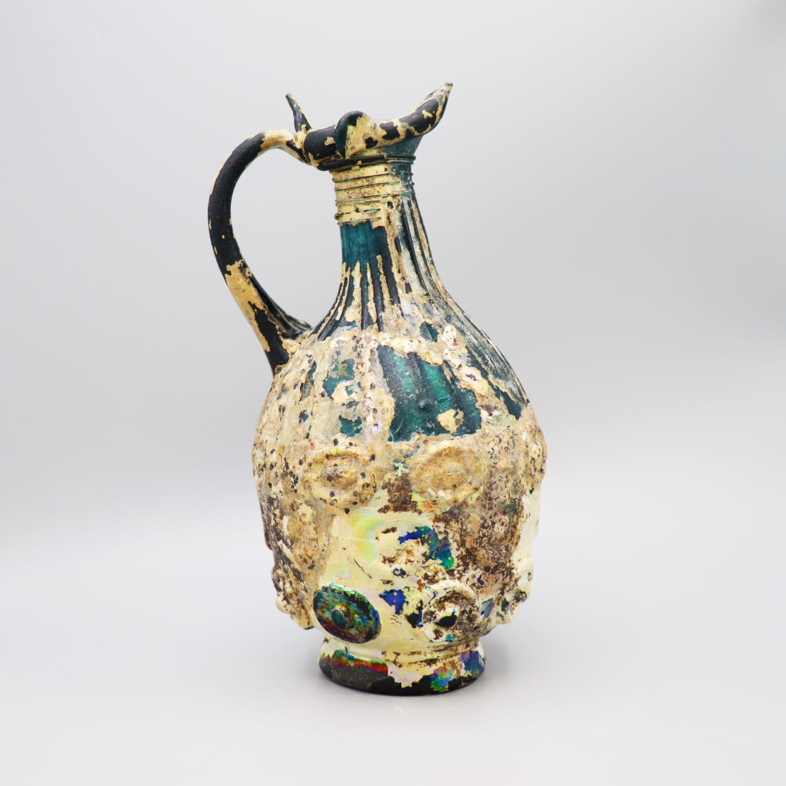 Umayyad or Abbasid Glass Ewer , Seventh to Ninth Century AD