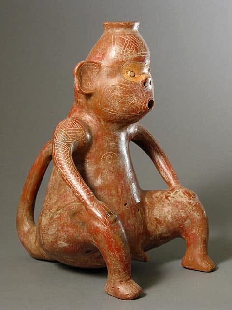Monkey Effigy Vessel, 300 BCE - 300 CE