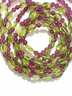 Peridot And Garnet Bead Necklace