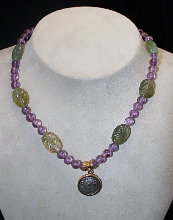 Gold Pendant with Silver Coin of King Alexander the Great, 336 BCE - 323 CE