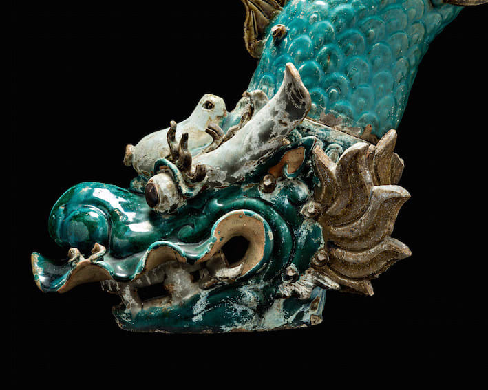 Ming Dynasty Glazed Architectural Sculpture of a Fish, AD 1368 - AD 1644