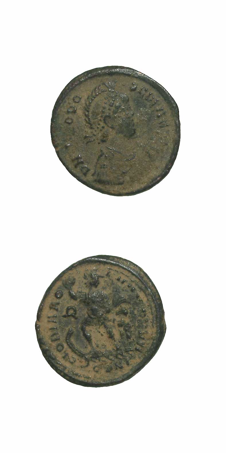 Bronze Coin of Emperor Theodosius I, 379 CE - 395 CE